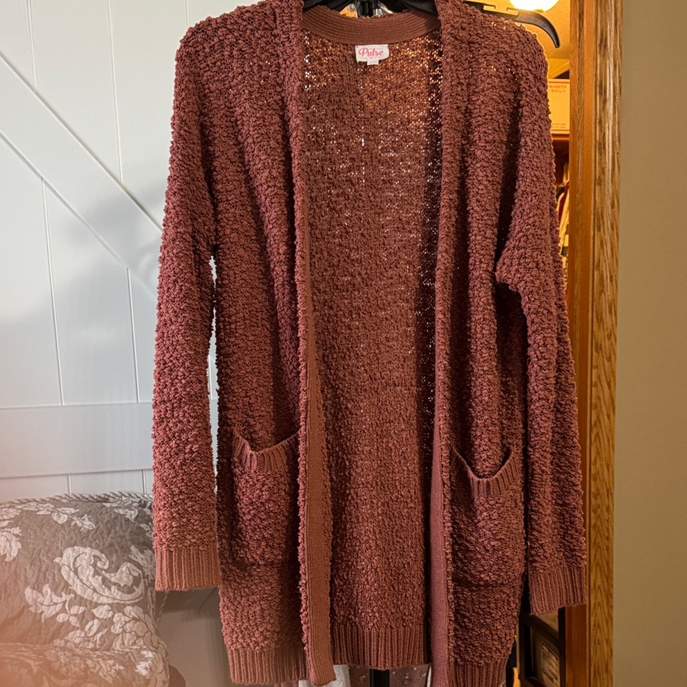 Pulse Women's Textured Cardigan - Rust